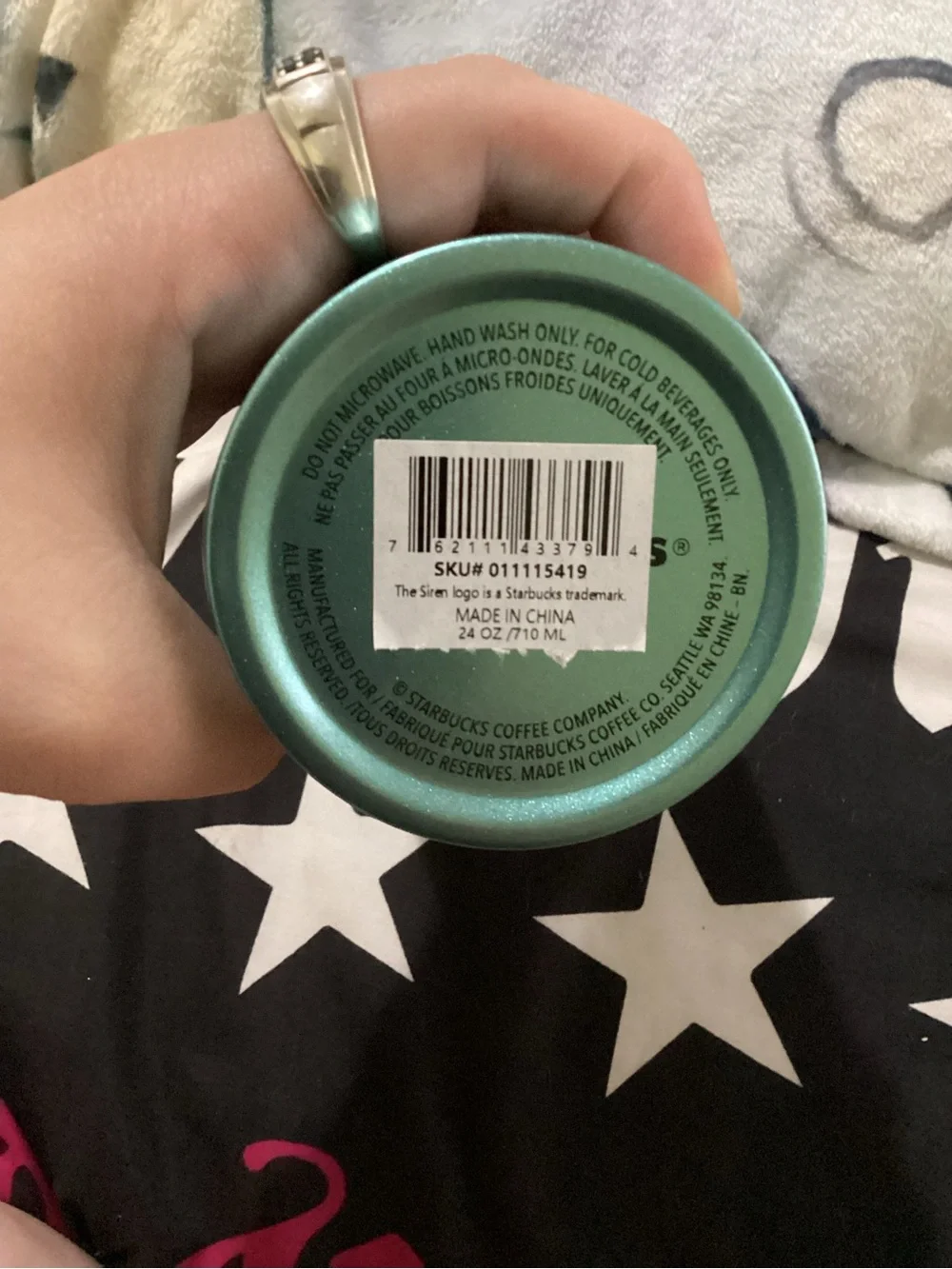 NWT-Hawaii only Starbucks Metallic Teal Travel Tumbler with turtles on top